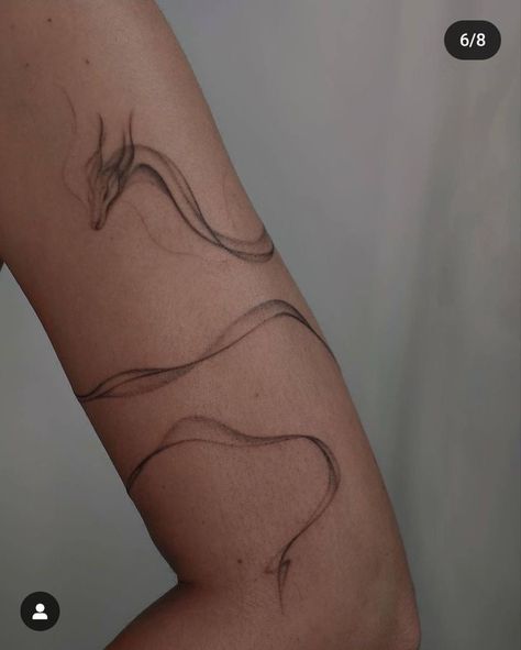 Dragon Tattoo That Wraps Around Arm, Minimalistic Tatoos Aesthetic, Elegant Fine Line Tattoo, Delicate Line Tattoos For Women, Minimal Hand Tattoos For Women, Simple Wrap Around Tattoo, Ethereal Aesthetic Tattoo, Body Flow Tattoo, Small Artsy Tattoos