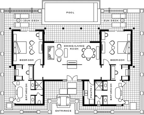 Bali Jimbaran, Ocean Villa, 2 Bedroom Villa, Hotel Floor Plan, Hotel Floor, Tropical Living, Four Seasons Resort, Villa Plan, Jimbaran