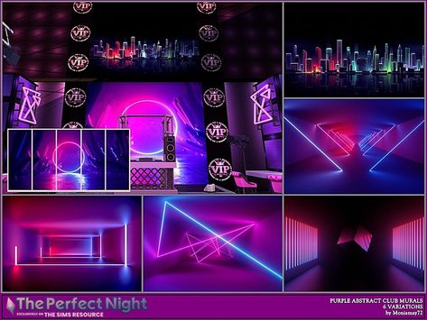 The Perfect Night Purple Abstract Club Murals. Found in TSR Category 'Sims 4 Walls' Sims 4 Disco Cc, Sims 4 Nightclub Cc, Sims 4 Cc Led Lights, Sims 4 Neon Lights Cc, Cyberpunk Furniture, Sims 4 Led Lights Cc, Sims 4 Cc Strip Club Clothes, Ts4 Cyberpunk, Sims 4 Strip Club Cc