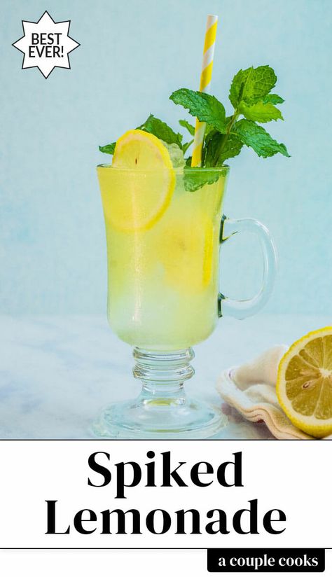 Limoncello Lemonade, Spiked Lemonade, Homemade Lemonade Recipes, A Couple Cooks, Lemon Cocktail, Vegan Recipes Plant Based, Vodka Lemonade, Lemonade Cocktail, Lemon Lemonade