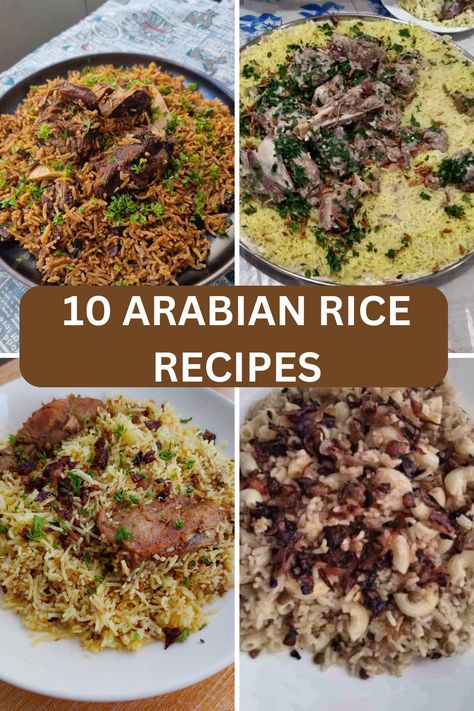 Easy Arabic Recipes Dinners, Easy Arabic Meals, Dinner Ideas Arabic Food, Central Asian Recipes, Middle East Rice, Middle East Rice Recipes, Arabic Meals Middle East, Arabian Nights Food, Middle Eastern Dishes Arabic Food