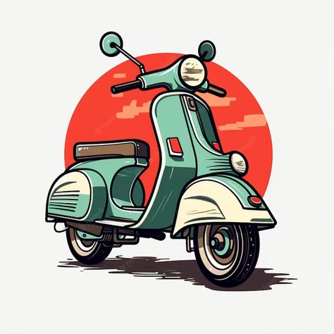 Premium AI Image | vespa cartoon logo Vespa Art Design, Vespa Cartoon, Vespa Wallpaper, Vespa Logo, Vespa Motorcycle, Cat Mascot, Retro Scooter, Vespa Scooter, Vespa Scooters