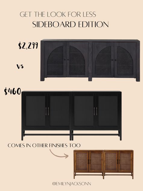 Long Sideboard Dining Room, Long Sideboards Living Room, Black Sideboard In Dining Room, Black Sideboard Living Room, Side Board Decor Ideas, Sideboards Living Room Inspiration, Buffet Table Dining Room, Side Board Decor, Black Buffet Table