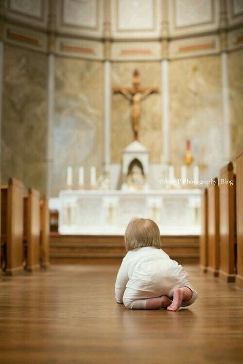 This is how we should go up to receive The Eucharist, crawling on our knees. + Baptism Aesthetic, Christening Photoshoot, Baptism Photoshoot, Christening Photography, Baptism Pictures, Baptism Photography, Christening Photos, Baptism Photos, Christening Ideas