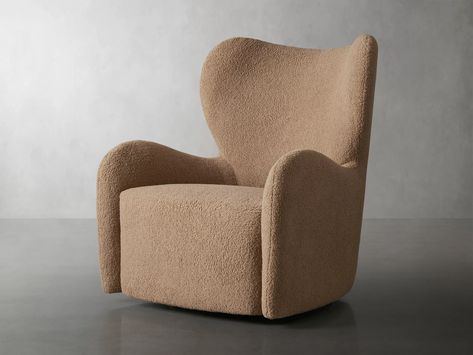 Gemma Swivel Chair | Arhaus Arhaus Living Room, Cozy Chair, Brown Living Room, Sleeper Chair, Wing Chair, Swivel Armchair, Upholstered Fabric, Sofa Shop, Sit Back And Relax