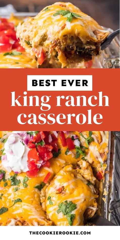 My king ranch chicken casserole recipe is made with all fresh ingredients-- no Velveeta or canned soups here! Kings Ranch Chicken Casserole, Hunting Food, Souper Cubes, Postpartum Meal, King Ranch Casserole, Velveeta Recipes, King Ranch Chicken Casserole, King Ranch Chicken, Ranch Casserole