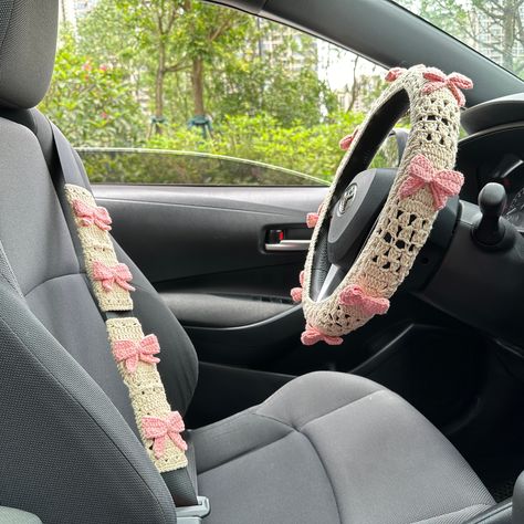 Crochet Steering Wheel Cover,Steering Wheel Cover,Crochet Seat Cover,Car Seat Cover,Crochet Wheel Cover,Steer Wheel Cover,Wheel Cover Crochet,Car Wheel Cover,Cute Steering Wheel,Car Steering Wheel,Flower Wheel Cover,Wheel Cover for Car,Car Decor,Jeep Wheel Cover,Father's Day Gifts,Mother's Day Gifts,Gifts for Mom,Gifts for Her,Gifts for Girlfriend,Gifts for Wife,Gifts for Sister,Gifts for Friends,Christmas Gifts 🌟Our steering wheel is 14"-15", suitable for most cars, and we also give away yarn and sewing needles to ensure you can install it easily without worrying about excessive sliding. These additional tools will help you secure the steering wheel cover to your vehicle's steering wheel, making it fit snugly and provide a safer, more comfortable driving experience. 🌟Welcome to our auto Knitted Steering Wheel Cover, Car Diy Accessories, Crochet Car Wheel Cover, Cute Steering Wheel Covers, Pretty Steering Wheel Cover, Cute Car Steering Wheel Cover, Crochet Car Headrest Cover, Car Crochet Accessories, Girly Car Interior