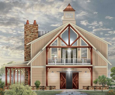 Barndominium House Plan - 2 Bedrooms, 2 Bath, 2523 Sq Ft Plan 6-1938 Garage With Living Quarters, Barn With Living Quarters, Carriage House Plans, Southern House Plan, Southern House, Safe Room, Garage Apartment, Apartment Plans, Garage Plans