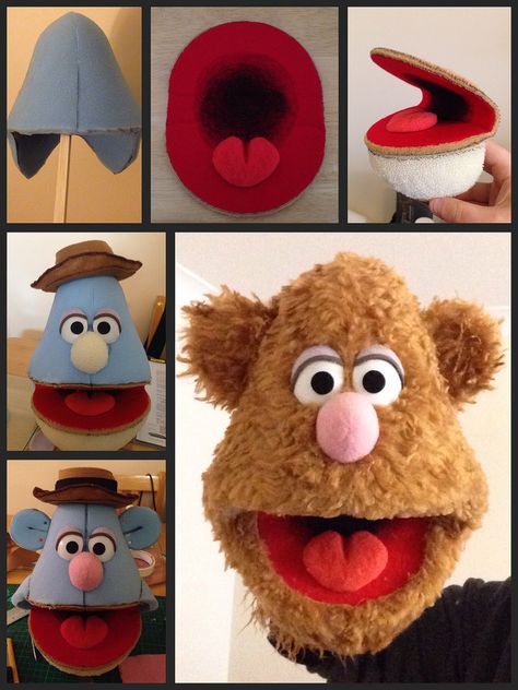 Teathre Diy Muppet Puppet, Free Puppet Patterns, Muppet Pattern, Diy Muppet, People Puppets, Bear Puppet, Puppet Template, Puppet Costume, Bear Template