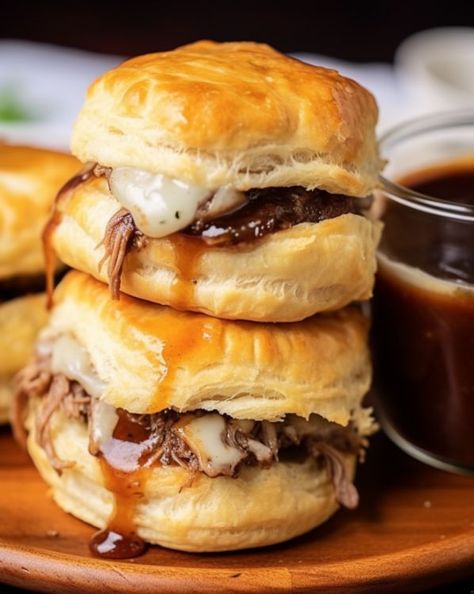 The moment I tasted this recipe, I was hooked for life Easy French Dip Sandwiches, French Rolls, French Dip Sandwiches, Dip Sandwiches, Slider Sandwiches, Best Sandwich Recipes, Sliced Roast Beef, French Dip Sandwich, Dinner Sandwiches