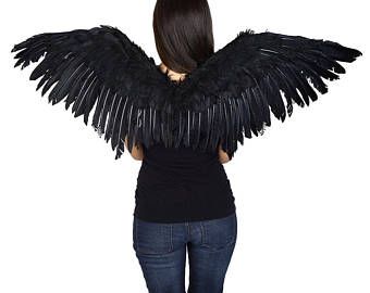 Mocking Bird Feather Wings - WG55--BL Raven Bird Costume, Bird Wings Costume, Feather Costume, Night Costume, Crow Costume, Mocking Bird, Crow Feather, Costume Wings, Black Angel Wings