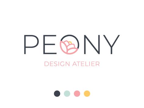 Peony Design Atelier Peony Flower Logo Design, Peony Logo Design, Peonies Design, Peony Logo, Florist Website, Peony Design, Florist Logo, Design Atelier, Flower Logo Design