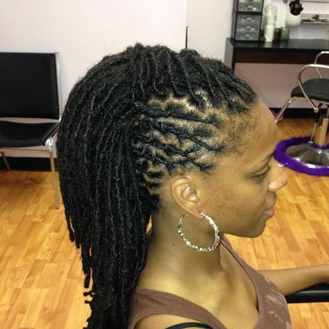 Mohawk Locs Styles For Women, Loc Mohawk Styles Dreadlocks, Locs Mohawk Styles Women, Mohawk Locs For Women, Ponytail Dreads, Loc Mohawk Styles, Long Locs Hairstyles, Loc Mohawk, Long Loc Styles