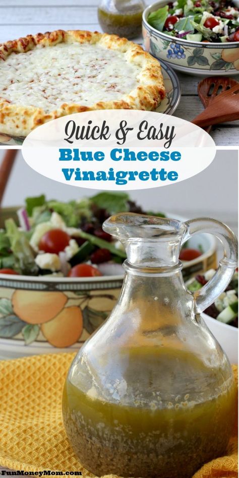 Dinner From Scratch, Blue Cheese Vinaigrette, Mix Vegetable Recipe, Healthy Dressing Recipes, Blue Cheese Dressing Recipe, Cheese Salad Dressing, Vinaigrette Dressing Recipe, Salad Inspiration, Pizza Salad