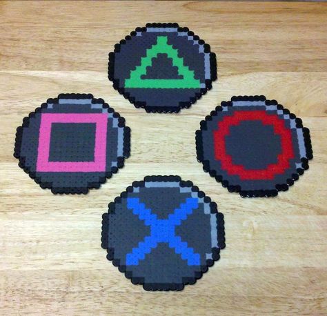 Perler Coasters, Perler Beads Ideas, Perler Designs, Hamma Beads Ideas, Perler Creations, Melty Bead Patterns, Art Perle, Fuse Bead Patterns, Hama Beads Design