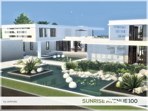 Modern Eco House, Sunrise Avenue, Cc Shoes, Sims 4 Cc Shoes, Jungle Adventure, Sims Ideas, Modern Bungalow, Sims 4 House, Modern Villa