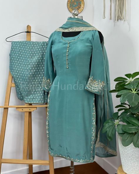 Celebrate small moments with the timeless charm of Punjabi hand embroidered suits.. . 9467508996 is our only contact number to order from us. . . #rajbirhundalattire #rajbirhundaldesigns #punjabisuitsboutique #handworksuits #casualsuits #newdesignersuits Punjabi Salwar Suits Boutique, Punjabi Suits Designer Boutique Party Wear, Jaggo Outfit Punjabi Suit, Boutique Suit, Embroidered Suits, Fav Outfit, Punjabi Suits Designer Boutique, Embroidery Suits Punjabi, Frock Designs