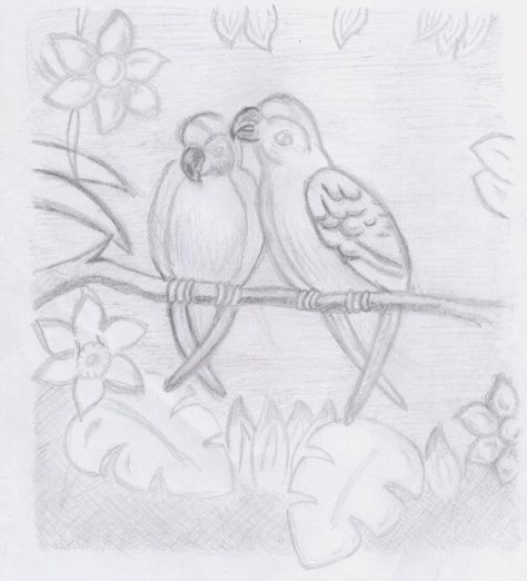 Tropical Rainforest Animals Drawing | Tropical Rainforest Parrots by Chocobo-Girl Jungle Pencil Drawing, Jungle Doodles To Draw, Rainforest Background Drawing, Tropical Animals Drawing, Easy Rainforest Drawing, Tropical Bird Drawing, Rainforest Drawing Simple, Easy Jungle Animal Drawings, Rainforest Animals Drawings