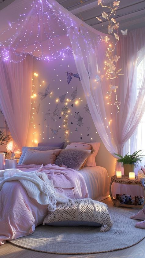 Cozy Fairy Bedroom Bedroom Ideas With Canopy Bed, Small Cozy Bedroom Ideas Fairy Lights Room Decor, Arabian Nights Bedroom, Bedroom Fairy Lights, Fairy Vibe, Fairy Lights Room, Fairytale Bedroom, Vibe Rooms, Bedroom Wall Decor Ideas