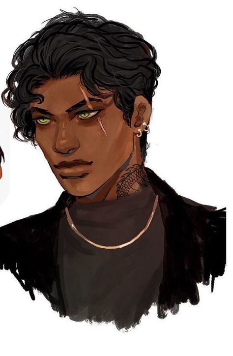 Black Man Character Art, Black Art Anime, Black Man Character Design, Cool Character Design Male, Rpg Character Art Male, Black Boy Drawing, Black Man Drawing, Himbo Character Design, Poc Character Design