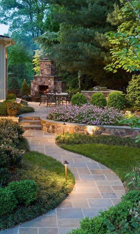 65+ Most Beautiful DIY Garden Path and Walkway Ideas (PICTURES) Stone Steps, Japanese Garden Design, Garden Walkway, Modern Garden Design, Have Inspiration, Traditional Landscape, Backyard Garden Design, Beautiful Backyards, Garden Stones