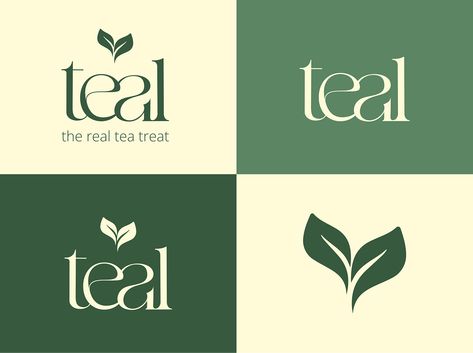 Herbal Tea Logo Design, Green Tea Branding, Herbal Tea Branding, Tea Brand Logo Design, Tea Shop Branding, Green Tea Packaging Design, Tea Logo Design Ideas, Green Packaging Design, Tea Leaf Logo