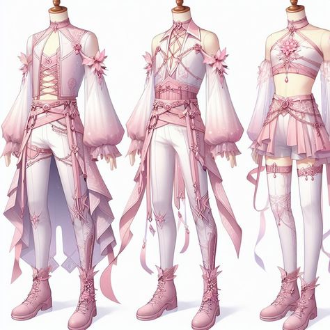 gae ahh outfit designs (ai made this feel free to take inspo) Cute Fantasy Outfits Drawing, Pink Masculine Outfit, Angel Clothes Drawing Male, Male God Outfit, Fairy Outfit Male, Fantasy Outfits Drawing, Angel Outfit Drawing, Magical Boy Outfit, Fantasy Outfits Design