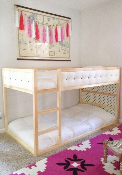 13 Amazing "KURA" Bed Hacks for Toddlers: Upholstered Finish Bunk Bed Hacks, Bed Hacks, Kura Bed Hack, Ikea Bunk Bed, Ikea Bed Hack, Bunk Bed Plans, Ikea Kura Bed, Modern Bunk Beds, Kura Bed