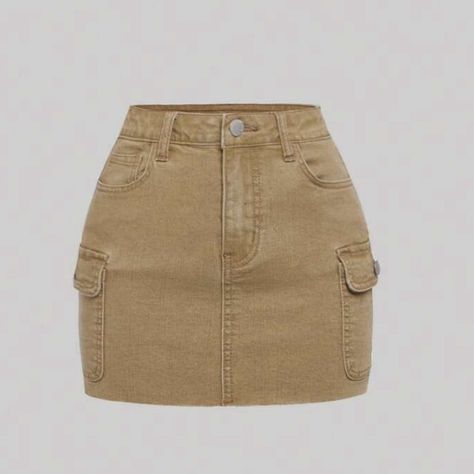 Brand New- I Tried It On And Didn’t Fit How I Imagined It. If You Are Normally Around 100-115 Lbs It Can Definitely Fit You. I’m 125 Right Now And It Fits, Just Not How I Like. Cute Shein Outfits For School, Khaki Skirt Outfit, Khaki Skirt Outfits, Tan Skirts, Shein Bottoms, First Day Of School Fits, Skirts Shein, Shein Skirts, Birthday Fit