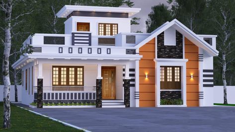 1100 Sq Ft 2BHK Modern Single Floor House And Free Plan 1100 Sq Ft House Plans, 1200sq Ft House Plans, Single Floor House Design, House Front Porch, House Balcony, House Outer Design, Small House Front Design, House Roof Design, House Balcony Design