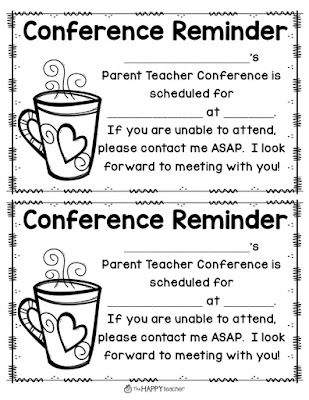 Parent Teacher Conference Reminder, Conference Reminder, Parent Teacher Conference Forms, Parent Teacher Conference, Conference Forms, Parent Teacher Communication, Teacher Forms, Notes To Parents, Back To School Night