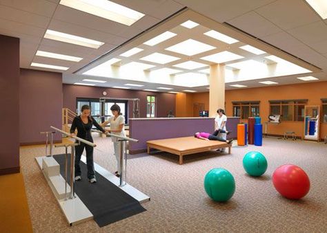 Rehab Gym Design, Medical Center Interior, Healthcare Inspiration, Medical Clinic Design, Loma Linda University, Ambulatory Care, Healthcare Interior Design, Physiotherapy Clinic, Healthcare Architecture