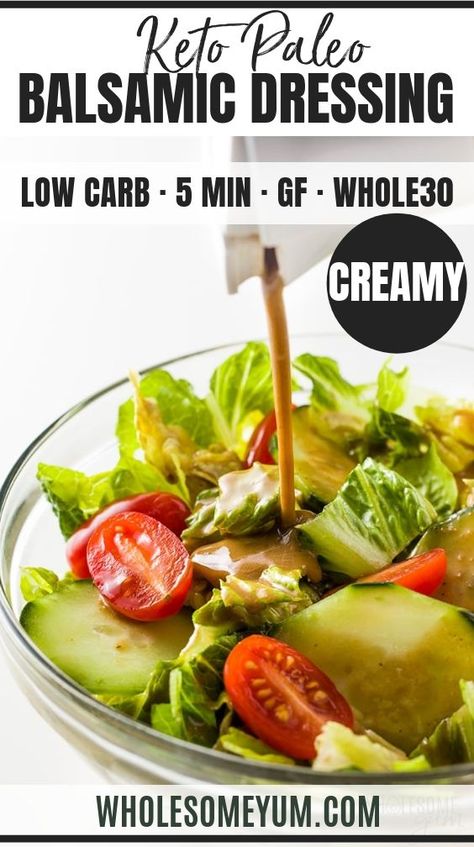 Keto Salad Dressing Recipes, Balsamic Vinaigrette Dressing Recipe, Sugar Free Salad Dressing, Keto Sauce, Creamy Balsamic Vinaigrette, Low Carb Salad Dressing, Balsamic Dressing Recipe, Balsamic Vinaigrette Salad, Creamy Balsamic Dressing