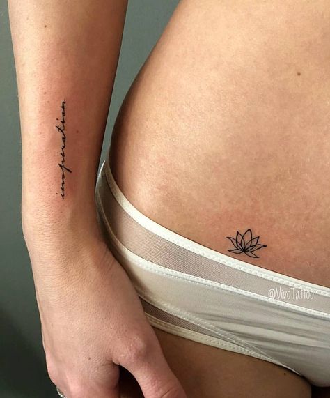 Hip Tattoos For Women, Flower Hip Tattoos, Water Lily Tattoos, Hip Tattoos, Shape Tattoo, Summer Tattoo, Hip Tattoos Women, Lily Tattoo, Lotus Tattoo