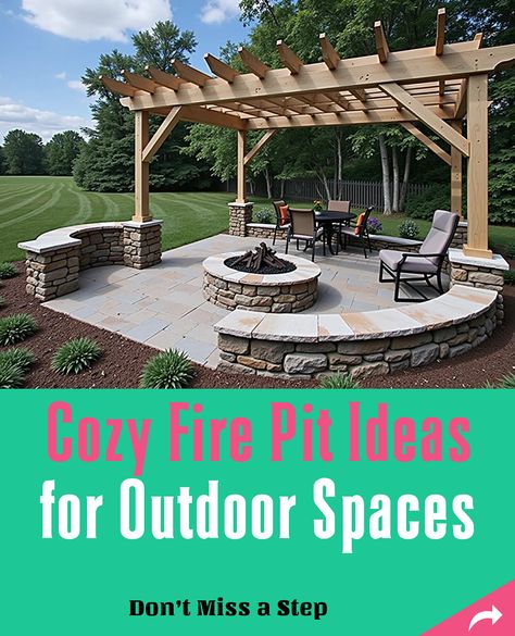 Imagine gathering around a warm fire pit, sharing stories, laughter, and making lasting memories. Discover 17 inspiring designs today! Bluestone Patio With Fire Pit, Patio With Fire Pit, Sidewalk Landscaping, Cozy Fire Pit, Gazebo With Fire Pit, Fire Pit Seating Area, Sunken Fire Pits, Small Fire Pit, Wood Benches