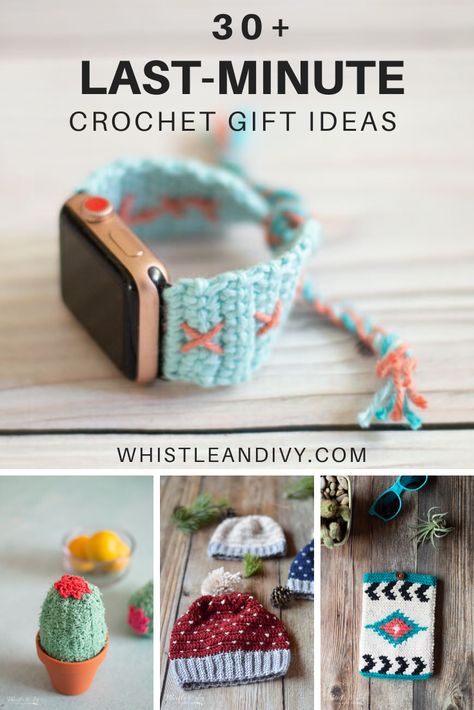 Are you a gift procrastinator? Maybe someone new popped onto your holiday list last minute and you need to whip something up quick? Have no fear, this list of 24 patterns are perfect for last minute crochet gifts! These trendy styles will be loved by the recipient and perfect for last minute gifting. Last Minute Crochet Gifts, Crochet Teacher Gifts, Quick Crochet Gifts, Crochet Gift Ideas, Crochet Christmas Gifts, Easy Knitting Projects, Easy Crochet Projects, Crochet Gift, Crochet Simple