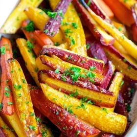 Roasted Carrots With Balsamic Glaze, Glazed Rainbow Carrots Recipe, Carrots And Parsnips Recipe, Honey Balsamic Glazed Carrots, Glazed Rainbow Carrots, Roasted Carrots Oven Balsamic Vinegar, Maple Balsamic Carrots, Roasted Rainbow Carrots Oven, Susan Spungen