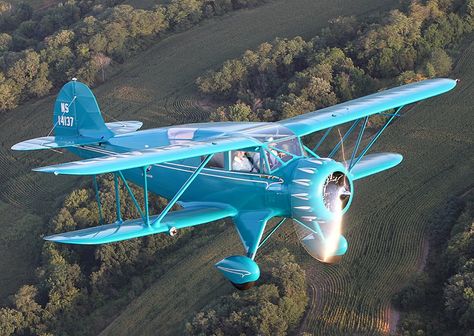 1934 Waco YKC Biplane Vintage, Ottumwa Iowa, Light Aircraft, Airplane Flight, Chevy Traverse, Americana Art, Old Planes, Airplane Photography, Aircraft Painting