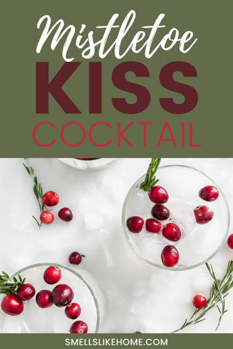 Kiss Cocktail, Vodka Lemon, One Bite Appetizers, Pizza Cookies, Rosemary Simple Syrup, Hot Crab Dip, Bacon Wrapped Dates, Batch Recipes, Christmas Mistletoe