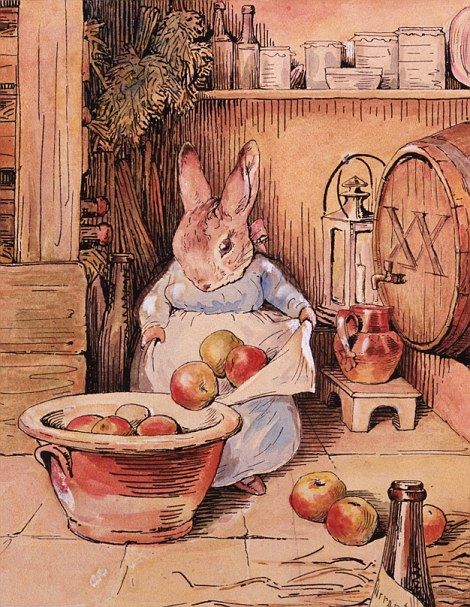 Country home that inspired young Beatrix Potter to paint on sale                                                                                                                                                                                 More                                                                                                                                                                                 More Autumn Posters, Beatrix Potter Illustrations, Susan Wheeler, Beatrice Potter, Rabbit Family, Peter Rabbit And Friends, 동화 삽화, Carl Larsson, Storybook Art