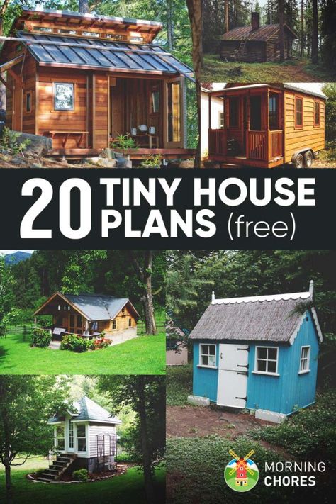 Living in a 100-400 sqft house can be more meaningful than in a big one. Here are 20 free DIY tiny house plans to help you build one by yourself. Tiny House Plans Free, Diy Tiny House Plans, Diy Tiny House, Building A Chicken Coop, Tiny Home Ideas, Building A Shed, She Sheds, Tiny House Cabin, Tiny House Living