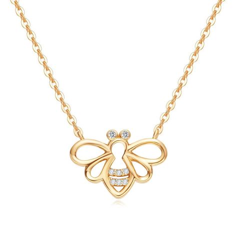 Minimalist Dainty Bee Yellow Gold Pendant Necklace - FANCI.ME Art Jewelry Design, Gold Bee, Bee Pendant, Couple Jewelry, Necklace Online, Yellow Gold Pendants, Solid Gold Jewelry, Gold Pendant Necklace, Heart Jewelry