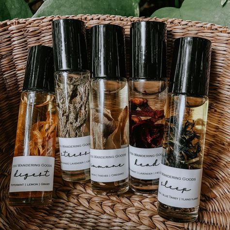 Holistic Body Care Rituals on Instagram: “Giveaway #2, Our Essential Roller Bundle!! You will get all 5 of our rollers for Free!!! All you have to do is tag a friend in the…” Herbal Dispensary, Essential Oils Aesthetic, Homemade Salts, Herbal Packaging, Space Cleansing, Body Oil Recipe, Holistic Products, Essential Oil Perfumes Recipes, Herbal Shop