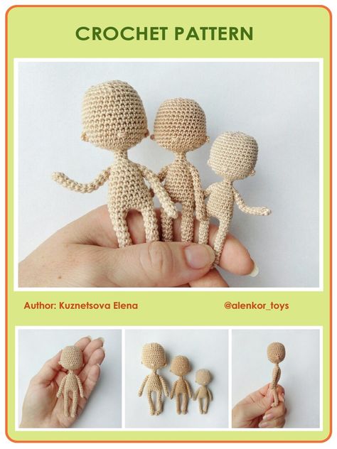 Crochet Chibi Doll Base Free Pattern, Crochet Mini Doll, Crochet Placemat Patterns, Dolls Crochet, Knit Toys, Crochet Lion, Crochet Fairy, Beginner Crochet Tutorial, Crochet Dolls Free Patterns