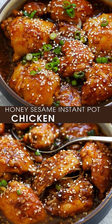 Instant Pot Recipes With Chicken, Recipes With Chicken Thighs, Honey Sesame Sauce, Instapot Recipes Chicken, Best Instant Pot Recipes, Chicken Thighs Dinner, Recipes With Chicken, Moist Chicken, Honey Sesame Chicken