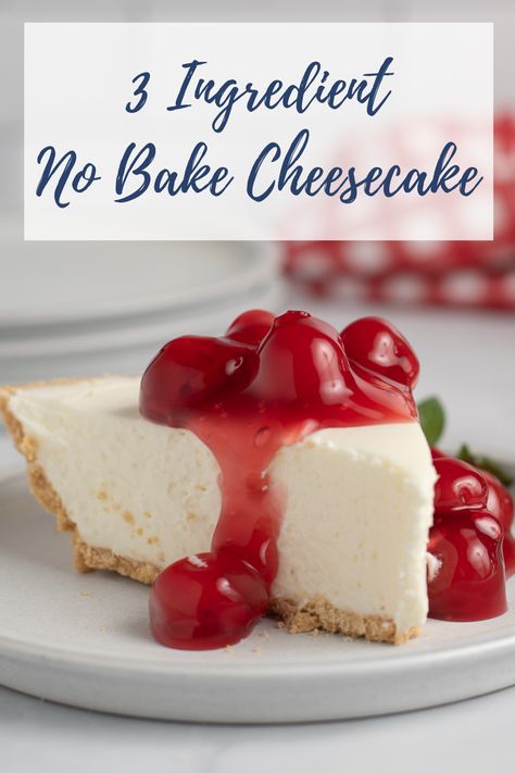 Really! It only takes 3 ingredients and a few minutes to make this rich, creamy no bake cheesecake. Put it in the crust of your choosing, or even make it crustless. Then top it however you like for a company-worthy dessert. 4 Ingredient No Bake Cheesecake, Woolsworth No Bake Cheesecake, Easy Cheesecake Recipes No Bake 4 Ingredients Cool Whip, No Bake Cheesecake Without Heavy Cream, Whipped Cheesecake No Bake, 3 Ingredient Cheesecake No Bake, Non Bake Cheesecake Recipes, Homemade Cheesecake No Bake, Easy No Bake Cheesecake 4 Ingredients