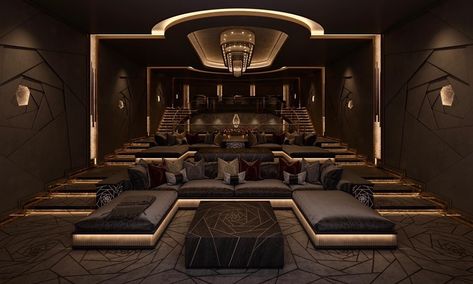 Home Theater Ideas Luxury, African Mansion, Luxury Man Cave, Basement Entertainment Room, Luxury Movie Theater, Luxury Home Cinema Room, Private Cinema, Modern Game Room, Luxury Mediterranean Homes