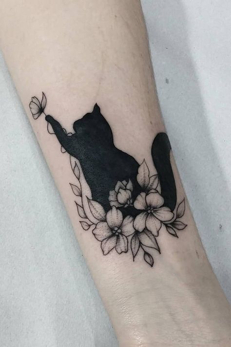 13th Tattoo Ideas, Tatuaje Cover Up, Cover Up Tattoos For Women, 13 Tattoos, Black Cat Tattoos, Cat Tattoos, Cat Tattoo Designs, Tatuaje A Color, Tattoo Feminina