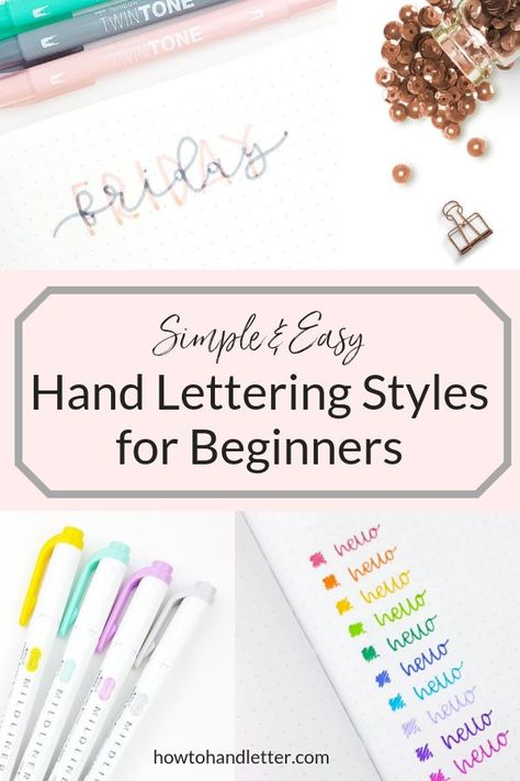 Hand Lettering How To, Easy Hand Lettering For Beginners, How To Caligraphy Easy Alphabet, Easy Lettering Styles Simple, Easy Lettering Styles Tutorials, Easy Hand Lettering Fonts Alphabet, Hand Lettering Easy, Easy Handlettering, Easy Lettering Styles