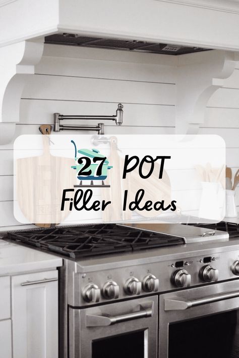 Whoever said it’s the little things that matter the most was surely talking about pot fillers. Adding this understated kitchen accessory will make you wonder Farmhouse Kitchen Pot Filler, Pot Filler Tile Backsplash, Kitchen Backsplash With Pot Filler, Pot Fillers For Large Pots, Kitchen Pot Filler Faucet, Countertop Pot Filler, How To Add Pot Filler, Black Pot Fillers Over Stove, Farmhouse Pot Filler